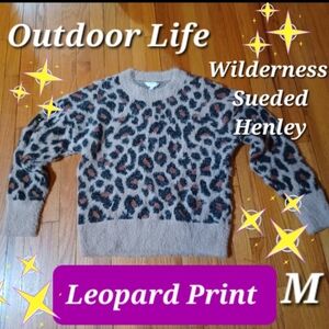 Outdoor Life Leopard Print Sweater - Brown and Black